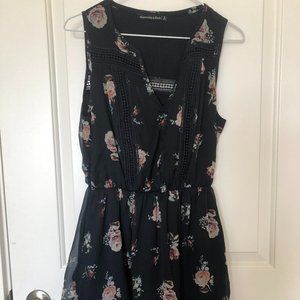 abercrombie black floral dress